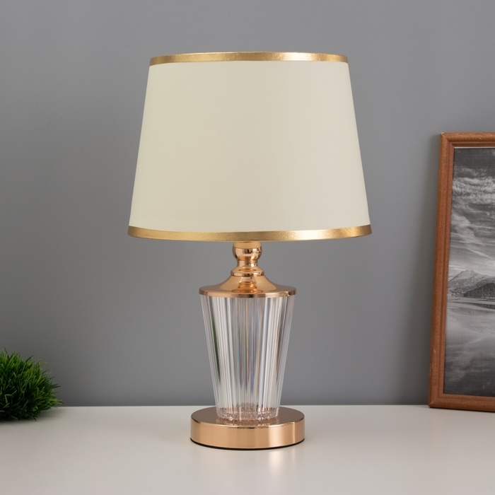 Лампа настольная Лампа настольная "Яйме" 1х40Вт Е27 1х3Вт LED золото 25х25х39см