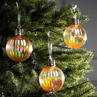 Набор елочных шаров "Золотистые грани", d=7 см, 3 LED, 3 шт, батарейки AG13x9 (нет в комплекте), свечение тёплое белое Набор елочных шаров "Золотистые грани", d=7 см, 3 LED, 3 шт, батарейки AG13x9 (нет в комплекте), свечение тёплое белое