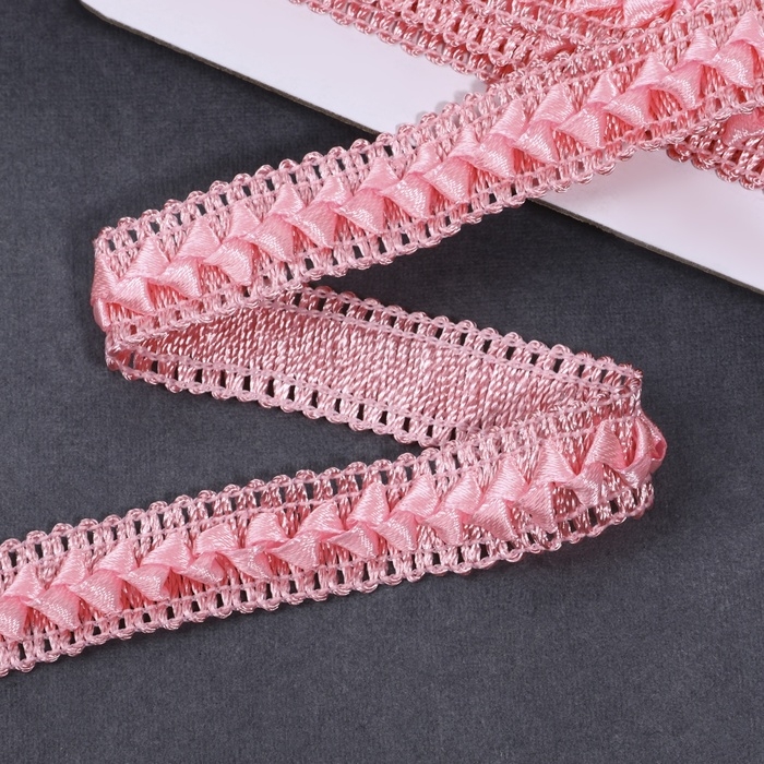 Тесьма декоративная &laquo;Самоса&raquo;, 18 мм, 9,1 &plusmn; 0,5 м, цвет розовый
