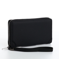 Портмоне мужское на молнии, отдел для карт, монет, цвет чёрный Портмоне мужское на молнии, отдел для карт, монет, цвет чёрный