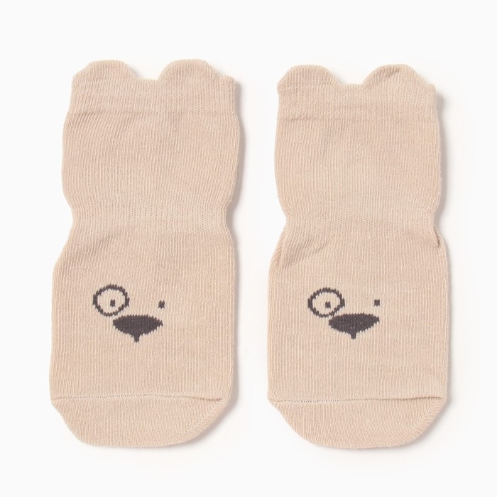 Носки детские MINAKU со стопперами, цвет бежевый, размер 11-12 см Носки детские MINAKU со стопперами, цвет бежевый, размер 11-12 см