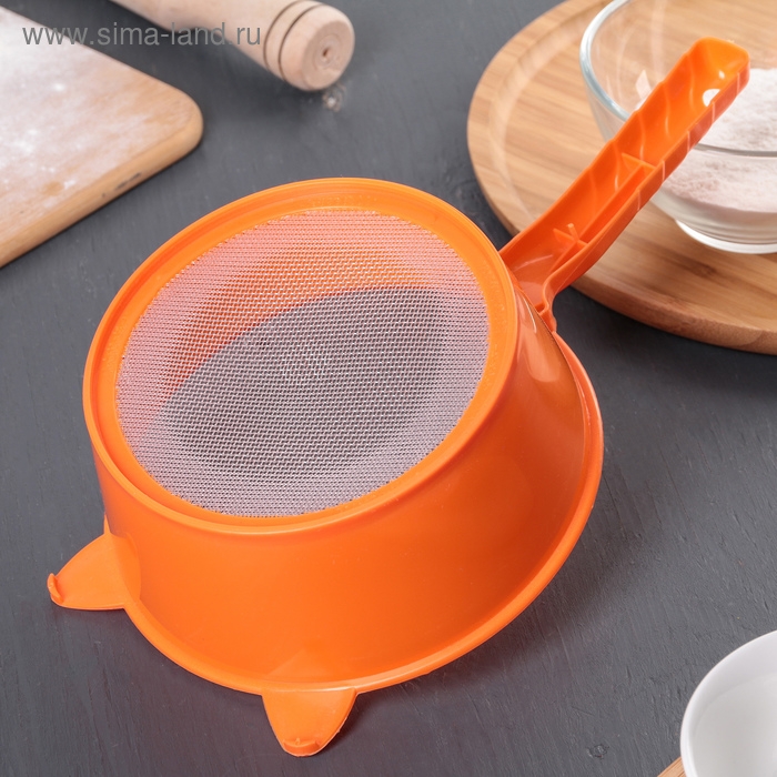 Сито для просеивания с ручкой &laquo;Ушки&raquo;, d=15,5 см, цвет МИКС