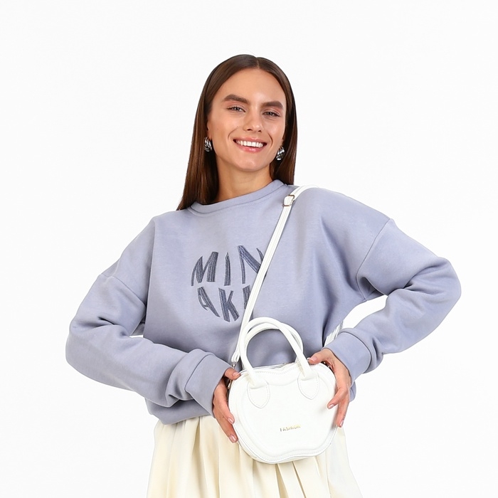 Сумка женская кросс-боди на молнии, цвет белый