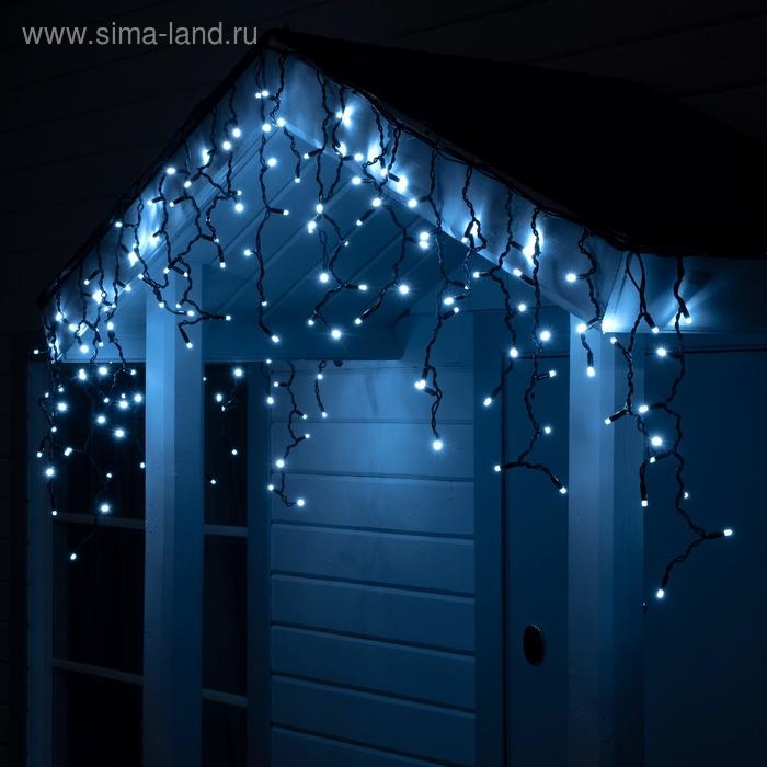 Гирлянда Гирлянда "Бахрома" 3 х 0.6 м , IP65, УМС, тёмная нить каучук, 108 LED, свечение белое, 220 В