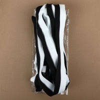 Тесьма трикотажная лампас 35 мм, 9,1 &plusmn; 0,5 м, цвет белый/чёрный