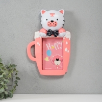 Фоторамка пластик 16х11 см "Тигренок в чашке" розовый 29,5х8х19,5 см Фоторамка пластик 16х11 см "Тигренок в чашке" розовый 29,5х8х19,5 см