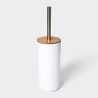 Набор аксессуаров для ванной комнаты SAVANNA &laquo;Вуди&raquo;, 6 предметов (мыльница, дозатор, 2 стакана, ёршик, ведро), цвет белый