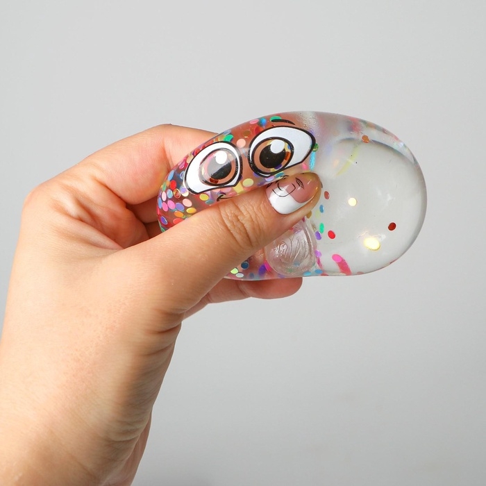 Антистресс мялка &laquo;Смайлики&raquo; блёстки, с жидкостью, набор 3 шт