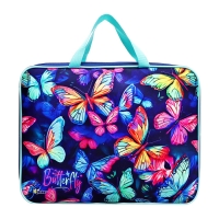 Папка с ручками текстильная А4, 350 х 265 x 75 мм, ПМД 4-20 "Неон бабочки"