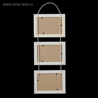 Фоторамка на 3 фото 10х15 см подвесная белый (пластиковый экран) Фоторамка на 3 фото 10х15 см подвесная белый (пластиковый экран)