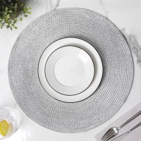 Салфетка сервировочная на стол Magistro &laquo;Глори&raquo;, d=38 см, цвет серебро