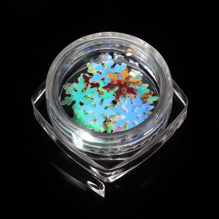 Новый год! Пайетки для декора «Снежинки», разноцветные Новый год! Пайетки для декора «Снежинки», разноцветные