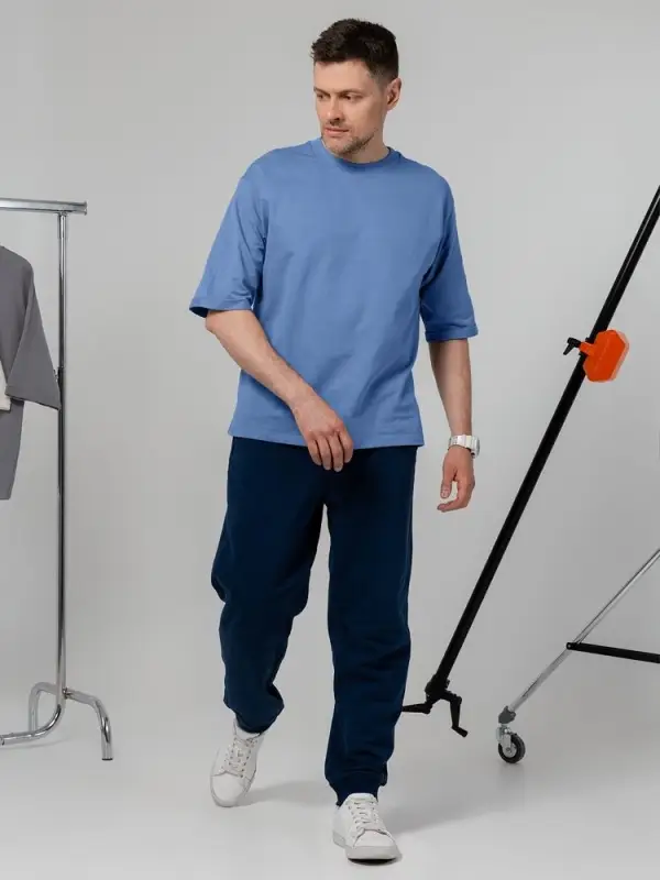 Футболка оверсайз унисекс Kosmos 2.0, синяя, размер XS/S