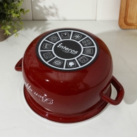 Кастрюля эмалированная, «Бордо», 4 л, стеклянная крышка, индукция, цвет бордовый Кастрюля эмалированная, «Бордо», 4 л, стеклянная крышка, индукция, цвет бордовый