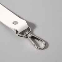 Ручка для сумки из натуральной кожи, регулируемая, с карабинами, 60 &plusmn; 2 см &times; 2,5 см, цвет белый/серебряный