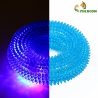 Игрушка светящаяся для собак "Жевательное кольцо", TPR,  12 см, голубая