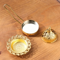 Курильница для благовоний порошковых и конусов "Колесница", кремовая, 7х12,5 см Курильница для благовоний порошковых и конусов "Колесница", кремовая, 7х12,5 см