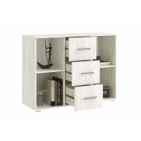 Комод 3 ящика 2 двери Фиеста, 1202х446х908, Графит/Дуб крафт белый Комод 3 ящика 2 двери Фиеста, 1202х446х908, Графит/Дуб крафт белый