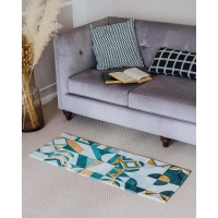 Коврик для ванной Доляна &laquo;Тори&raquo;, 45&times;120 см, цвет зелёно-жёлтый