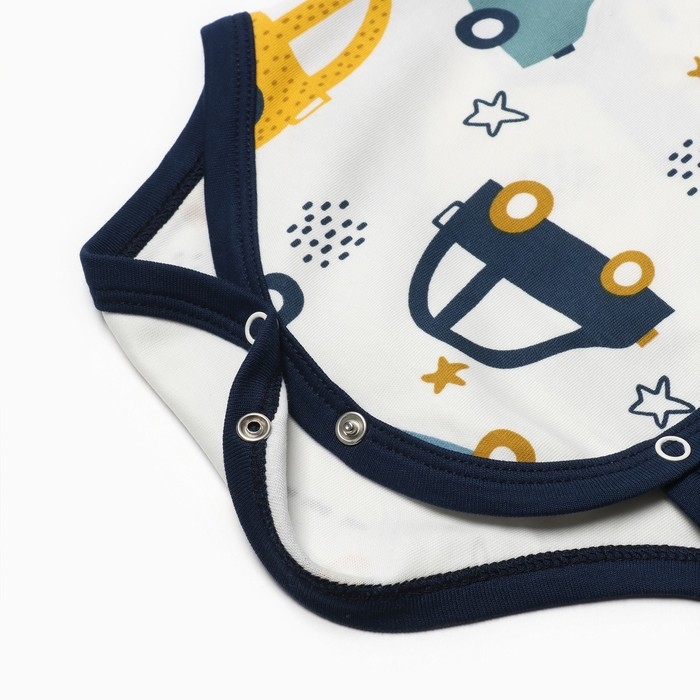 Боди детское, цвет белый/машинки, рост 86 см