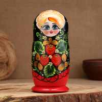 Матрёшка &laquo;Земляничка&raquo;, красное платье, 5 кукольная, 15 см