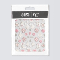 Новый год! Наклейки для ногтей «Снежинки», объемные, цвет белый/розовый Новый год! Наклейки для ногтей «Снежинки», объемные, цвет белый/розовый