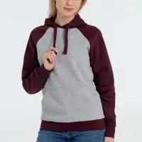 Толстовка унисекс Seattle серый меланж/бордовый, размер XL