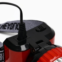 Фонарь налобный аккумуляторный, 9 х 7 см, красный Фонарь налобный аккумуляторный, 9 х 7 см, красный