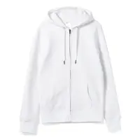 Толстовка на молнии с капюшоном унисекс King, белая, размер XL
