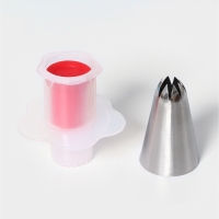 Набор кондитерский для капкейков Доляна, кондитерский мешок 1 шт, насадка 2 шт, форма 50 шт