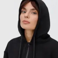 Толстовка унисекс оверсайз на молнии Zippy Terry, черная, размер XL/XXL