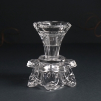 Подсвечник стекло на 1 свечу d=3 см "Бутон розы" прозрачный 8,2х8,2х9 см