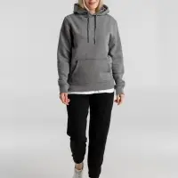 Толстовка с капюшоном унисекс King, темно-серый меланж, размер S