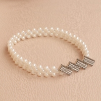 Подхват для штор &laquo;Геометрия&raquo;, жемчуг на резинке, 2,2 &times; 7,5 см, 2 &times; 45 см, цвет белый