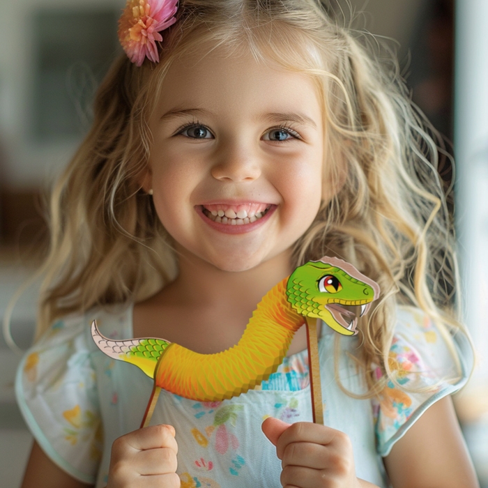 Деревянный конструктор &laquo;Змейка с гармошкой&raquo;, 12 деталей, роспись