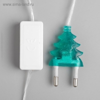 Гирлянда &laquo;Нить&raquo; 5 м с насадками &laquo;Снежинки&raquo;, IP20, прозрачная нить, 20 LED, свечение мульти (RG/RB), мигание, 220 В