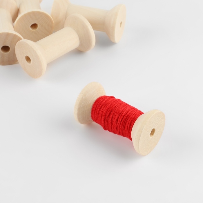 Набор деревянных катушек без покрытия, 5 шт, d = 3 &times; 5 см