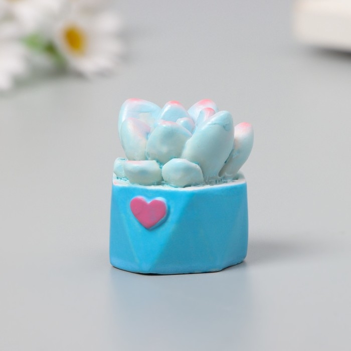 Сувенир полистоун "Кактус в горшочке" набор 4 шт 4х2,5х3 см