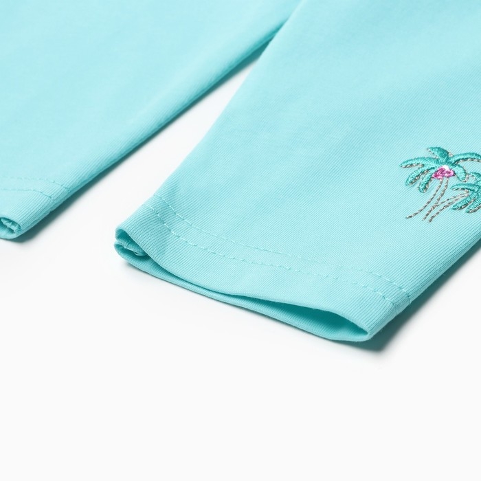 Комплект для девочки (футболка/лосины), цвет мятный, рост 110 см