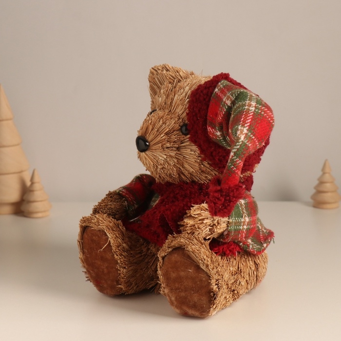 Декор Декор "Мишка в клетчатом костюме и колпаке" 17х16х13 см