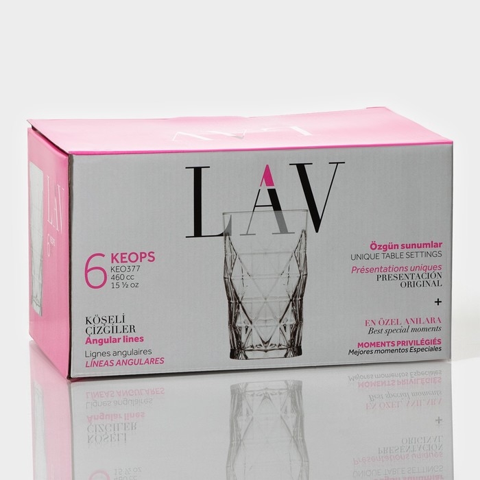 Набор стеклянных стаканов Lav &laquo;Хеопс&raquo;, 460 мл, 8,1&times;13,5 см, 6 шт