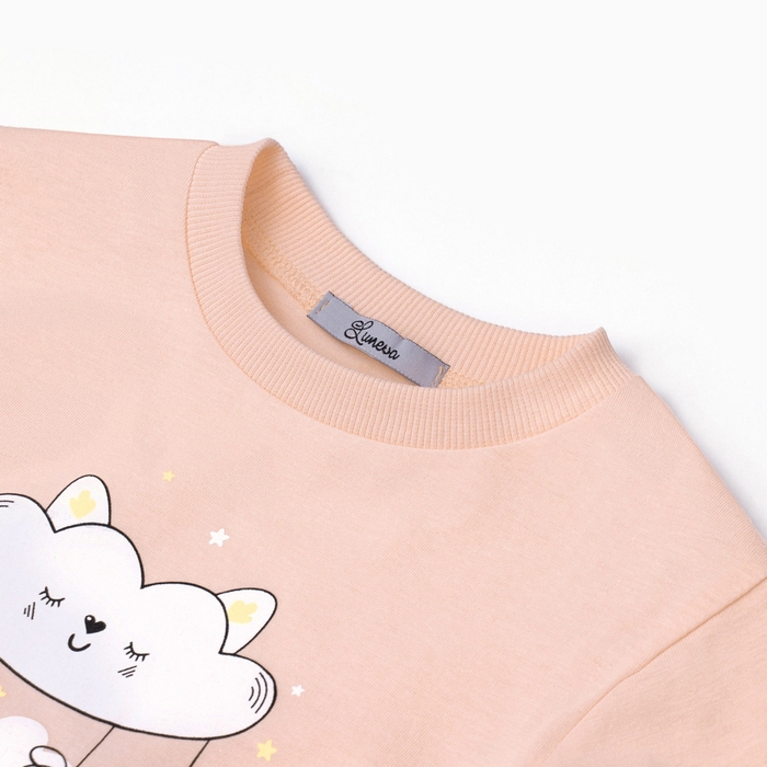 Пижама для девочки (футболка и брюки), цвет персиковый, рост 104 см