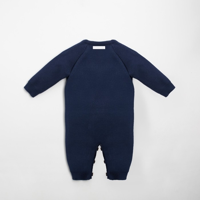 Комбинезон вязаный Крошка Я &laquo;Мишка&raquo; рост 86-92 см, цвет синий