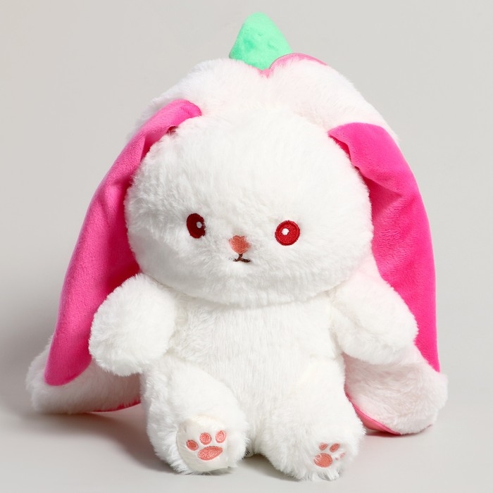 Мягкая игрушка «Зайка-клубника», 35 см, на молнии Мягкая игрушка «Зайка-клубника», 35 см, на молнии