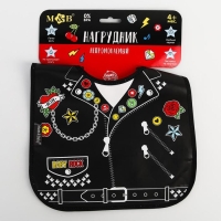 Нагрудник для кормления &laquo;Rock star&raquo; непромокаемый на липучке, с карманом