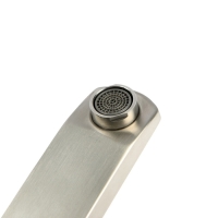 Смеситель для ванны ZEIN, квадрат, короткий излив, с душевым набором,  нержав сталь, сатин