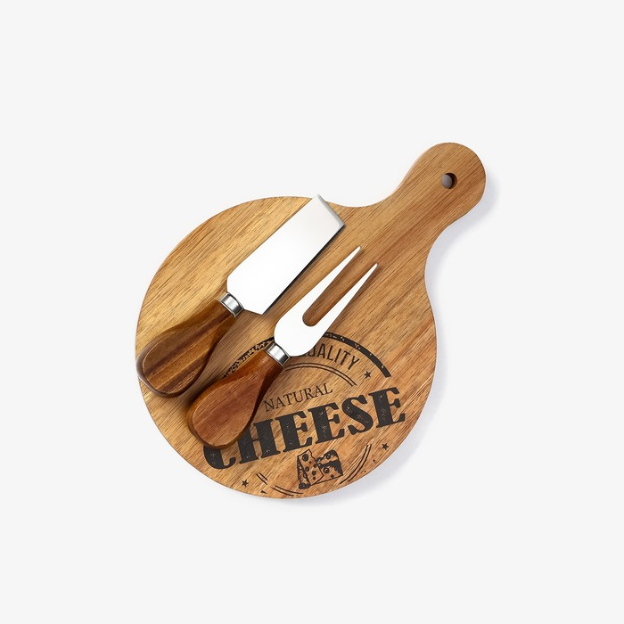 Набор для подачи сыра Magistro Shape, 2 ножа, доска, акация Набор для подачи сыра Magistro Shape, 2 ножа, доска, акация