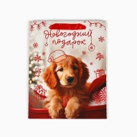Пакет подарочный новогодний ламинированный &laquo;Новогодний подарок&raquo;, MS 18 х 23 х 10 см , Новый год