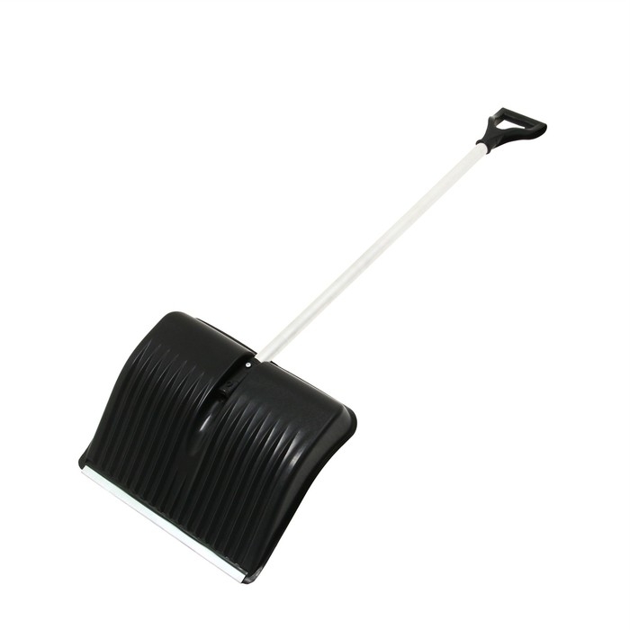 Лопата пластиковая, ковш 410 &times; 515 мм, с оцинкованной планкой, алюминиевый черенок