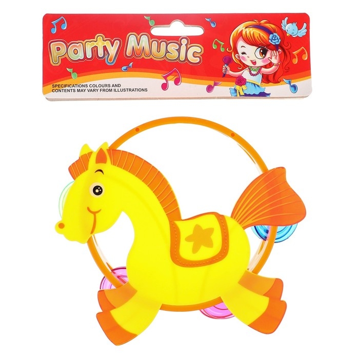 Погремушка - бубен «Жирафик / Лошадка», виды МИКС, Крошка Я Погремушка - бубен «Жирафик / Лошадка», виды МИКС, Крошка Я